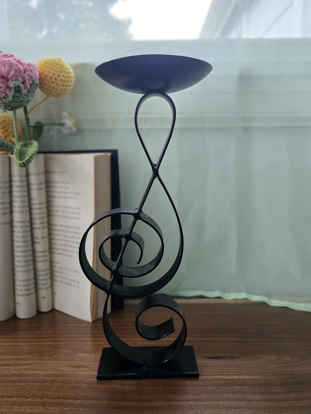 Vintage Music Note Candle Holder Heavy Metal Made in Indonesia